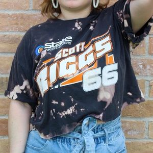 Bleach Dyed Race Car Cropped Tee